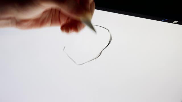 Nahaufnahme-eines-digitalen-Stiftzeichnungs-Artworks-auf-einem-Grafiktablett
