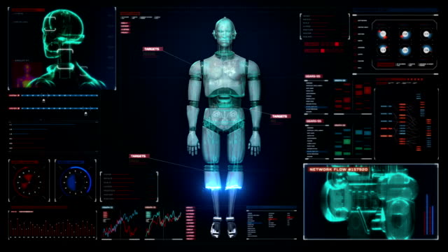 Scannen-3D-Roboter-Körper-in-die-digitale-Schnittstelle.