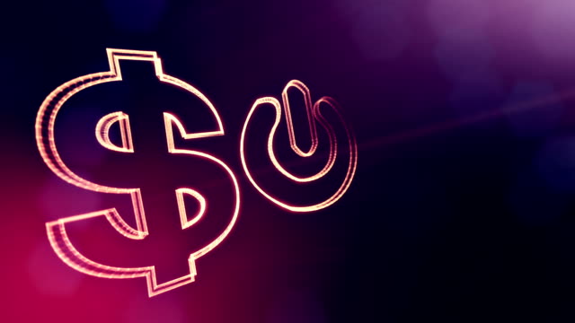 dollar-sign-and-emblem-of-off-button.-Finance-background-of-luminous-particles.-3D-loop-animation-with-depth-of-field,-bokeh-and-copy-space-for-your-text.-Violet-color-v2