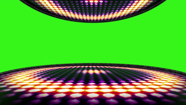 Kreis-Glühbirne-Licht-Zimmer-Hintergrund-mit-Green-Screen,-Schleife