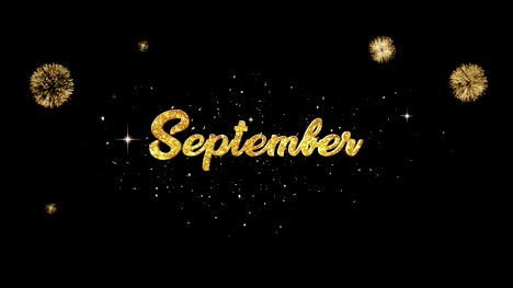 September-Beautiful-golden-greeting-Text-Appearance-from-blinking-particles-with-golden-fireworks-background.