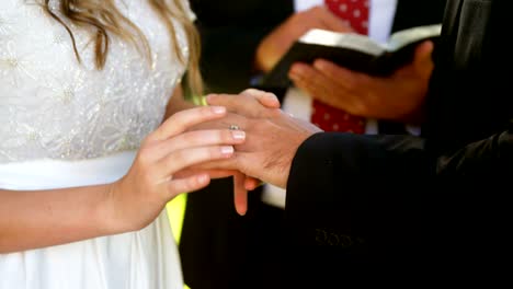 Braut-und-Bräutigam-den-Austausch-von-Ringen-am-Tag-Hochzeit-4K-4k