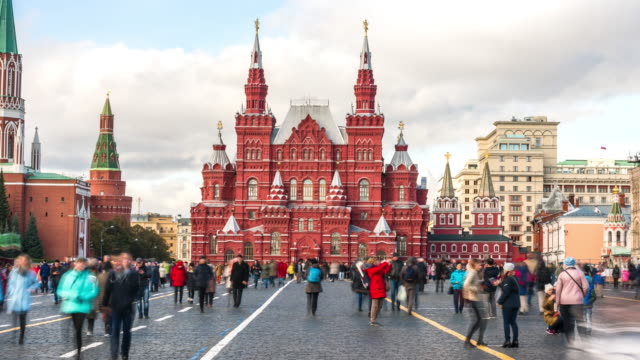 Moscú-Rusia-timelapse-de-personas-de-la-multitud-en-Plaza-de-la-Plaza-Roja-en-Moscú