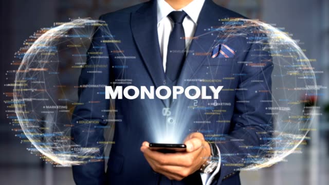 Geschäftsmann-Hologramm-Concept-Economics-Monopoly