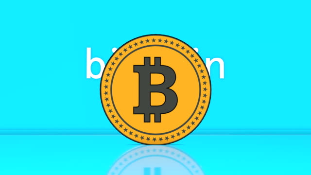 Bitcoins-symbol-in-flat-animation