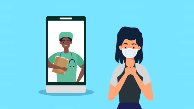 Arzt-in-Smartphone-Telemedizin-Animation