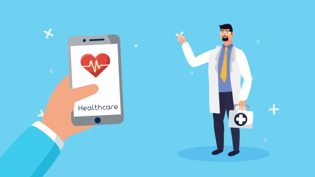 Arzt-mit-Smartphone-Gesundheits-Online-Technologie