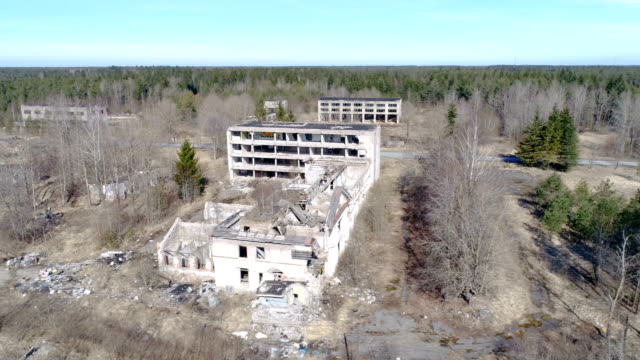The-aerial-view-of-the-ruined-property-from-the-war