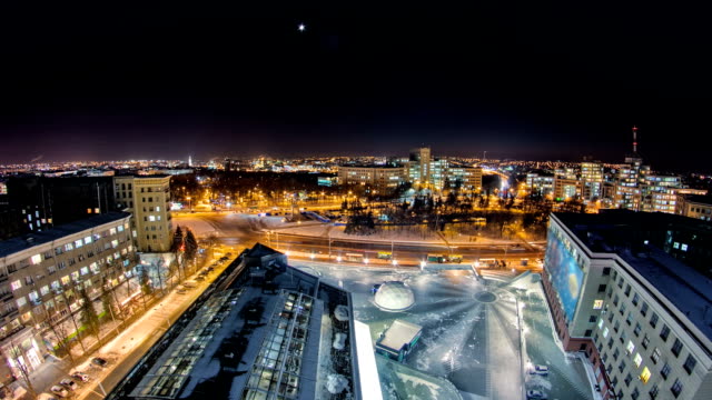 Kharkiv-Stadt-von-oben-bei-Nacht-Zeitraffer.-Ukraine