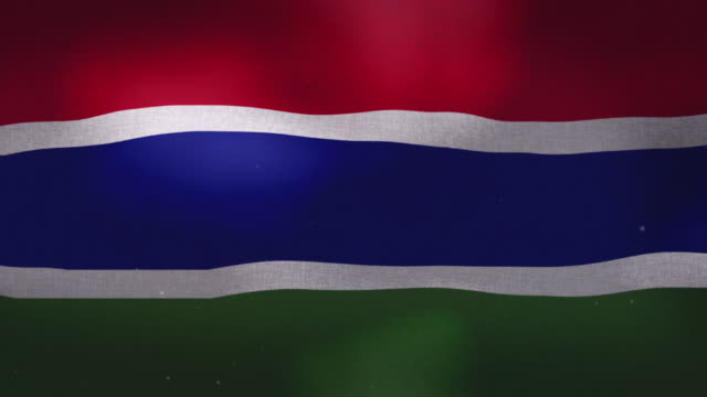 La-bandera-nacional-de-Gambia-agitando