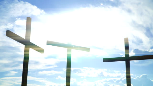 Three-crosses-against-the-sun.-Christian-and-catholic-symbols.