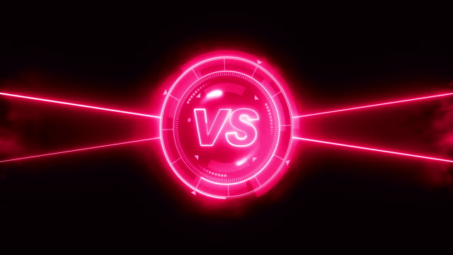Futuristic-sports-game-loop-animation.-Versus-fight-background.-Radar-neon-digital-display.-VS.-Game-control-interface-element.-Battle-fight-sports-competition.
