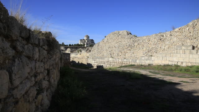 Ruinas-de-Chersonesus---antigua-ciudad-griega-cerca-de-sebastopol-moderno.-Catedral-de-San-Vladimiro.-Patrimonio-de-la-Humanidad-de-la-UNESCO.-Crimea,-Rusia.