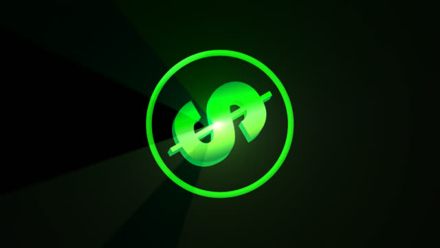 Salpicadura-de-animación-de-signo-de-dólar-verde-y-rayos-de-luz