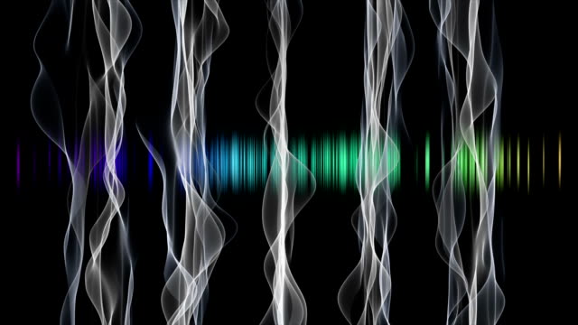 Fantastic-wave-object-in-slow-motion-on-color-changing-stripes,-loop-HD