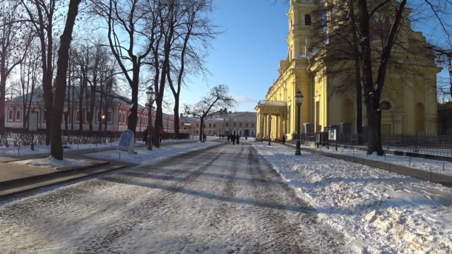 Peter-and-Paul-fortress-timelapse-hyperlapse.-Saint-Petersburg,-Russia.-Timelapse-in-motion.
