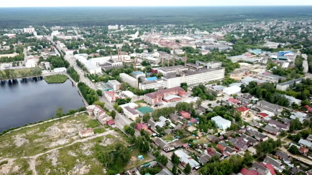 Panoramische-Luftaufnahme-der-Stadt-von-Gus-Khrustalny