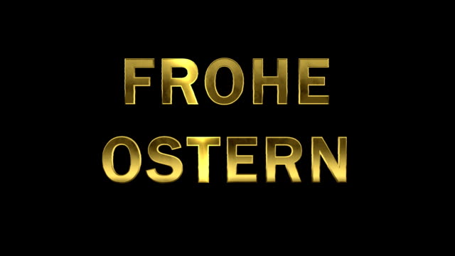 Partículas-recolectando-en-las-letras-doradas-frohe-Ostern