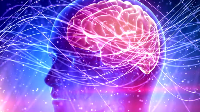 Menschliches-Gehirn-medizinischer-Cyber-Hintergrund