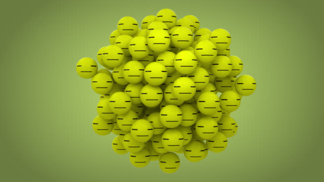 Pop-up-Emoji-gelangweilt-grünen-Ball