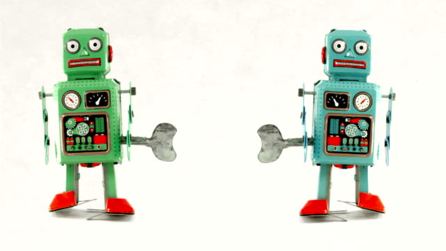 zwei-Retro-Roboter