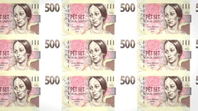 Banknoten-der-fünfhundert-Tschechische-Kronen-der-Tschechischen-Republik,-Bargeld,-Schleife