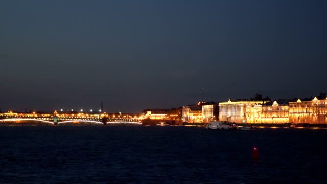 The-ship-sails-on-the-Neva-at-night-St.-Petersburg