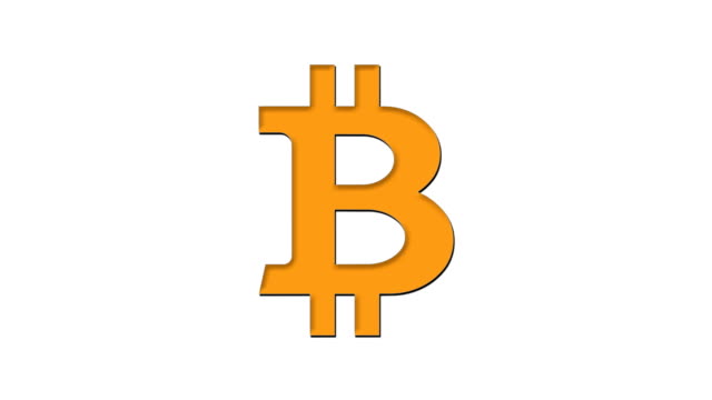 Bitcoin-Symbol-erscheinen-und-explodiert-auf-dem-weißen-Hintergrund