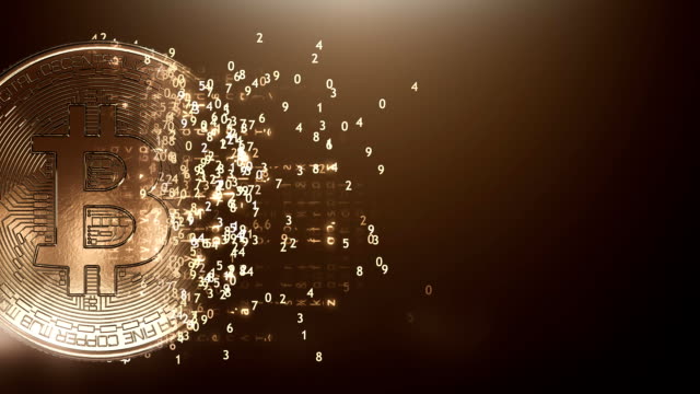 Loop-digitale-golden-Bitcoin-Hintergrund
