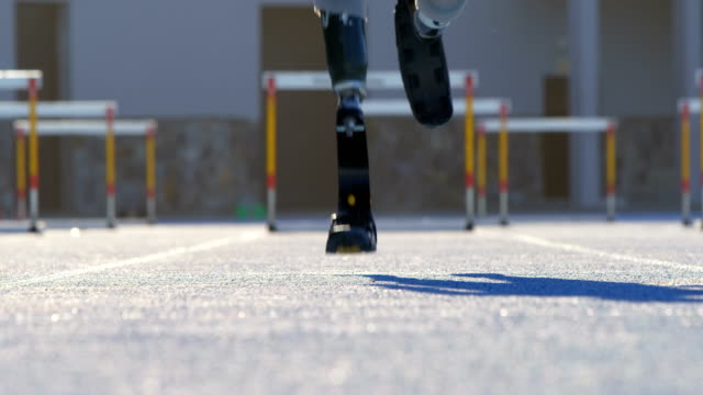 Disabled-athletic-standing-on-a-running-track-4k