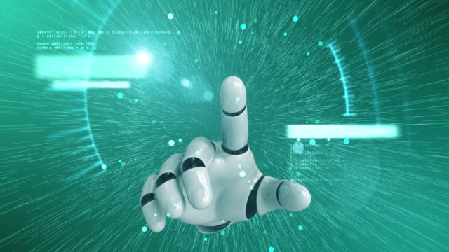 Roboterhand-Aktivierung-Hud-Digitalanzeige