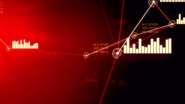 Futuristisches-abstraktes-rotes-Netzwerk-und-Datenverbindung-nahtlose-Animation