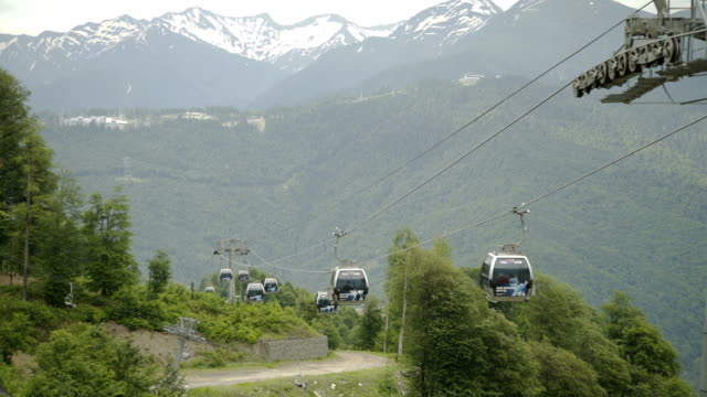 Mountain-ski-resort-and-Cable-car-with-cabins