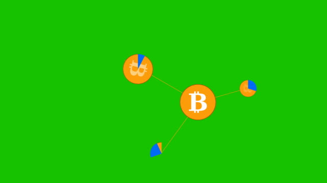 Kryptowährung-Bitcoin-Blockchain-zeigen-auf-einem-grünen-Bildschirm