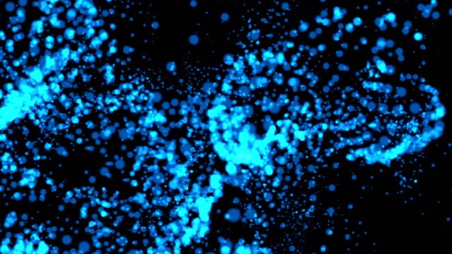 Blaue-fallenden-Pulver-Glitter-Konfetti-in-digitale-Daten-und-Netzwerk-Verbindung-Technologiekonzept.-Explosion-auf-schwarzem-Hintergrund,-abstrakte-Abbildung