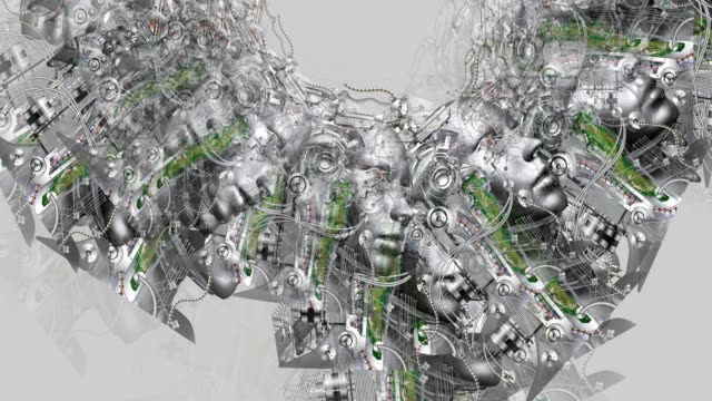 Digital-animation-of-surreal-cyborg-heads