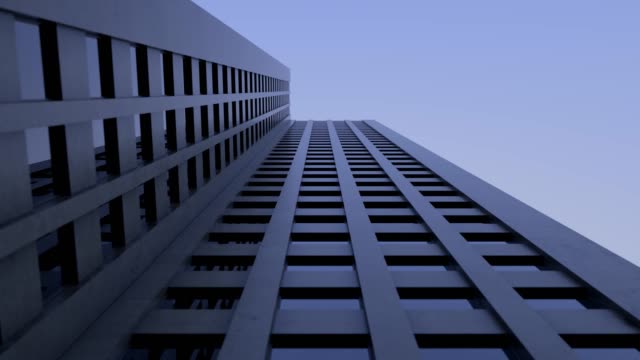 Tall-building---skyscraper,-architecture.-View-from-bottom-to-top-in-Ultra-HD-4k.