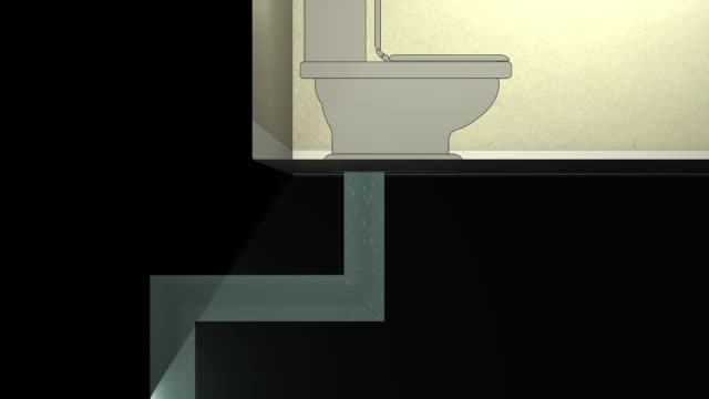 Serie-de-animación-de-plomería-de-baño---liberar-una-obstrucción-en-una-tubería