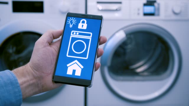 Automatización-del-hogar-inteligente-de-la-lavadora-con-la-aplicación-en-el-teléfono-móvil