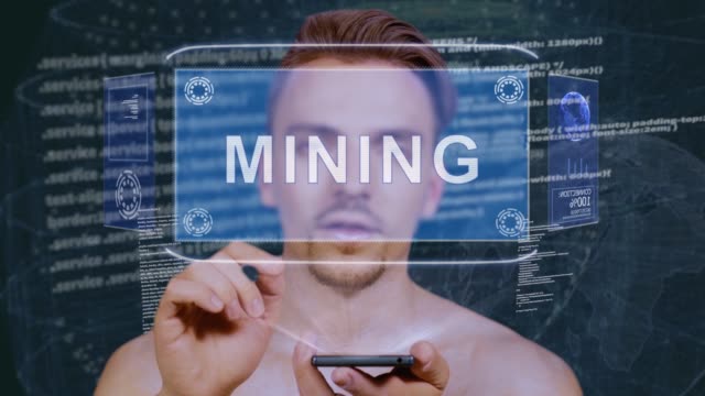 Guy-interagiert-HUD-Hologramm-Mining