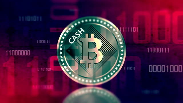 Virtuelle-Kryptowährung-Bitcoin-Cash-Symbol-Hintergrundvideo