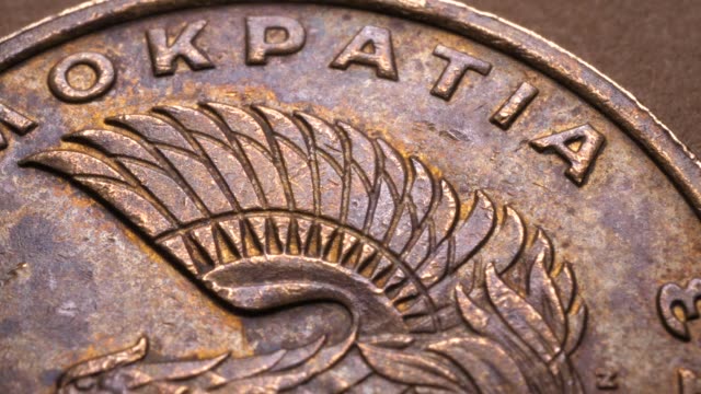 Nahaufnahme-von-sehr-alten-Münzen