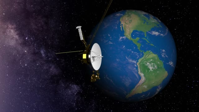 Voyager-Satellit-und-Erde.
