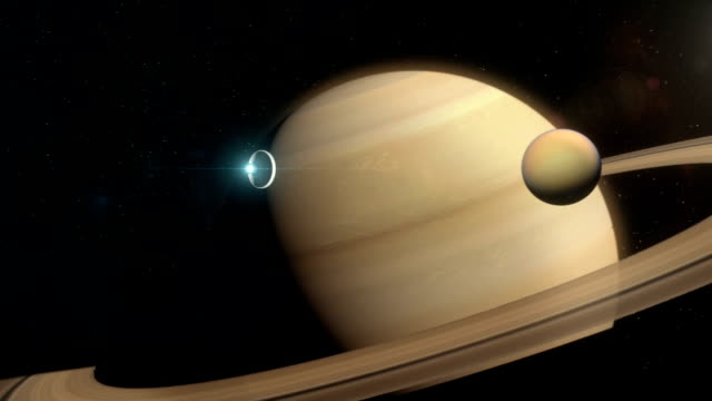 Nave-espacial-acercándose-a-Saturno