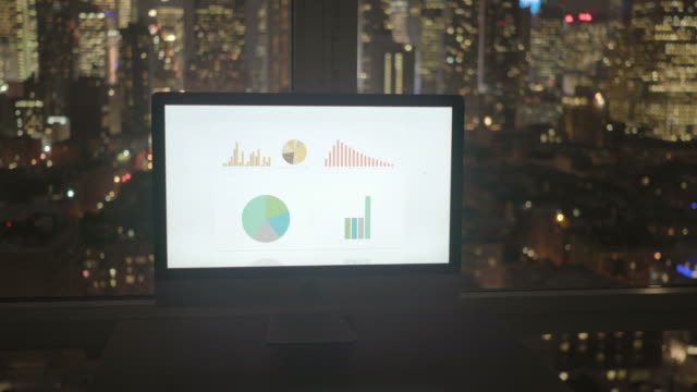Computer-Screen-with-Business-Chart-and-Cityscape-Background.-Start-Up-Enterprise-Work-Growth-Financial-Industry-Success