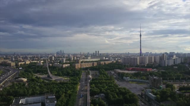 Russlands-sonniger-Sommer-Tag-Moskau-berühmten-Stadtbild-aerial-Panorama-4k