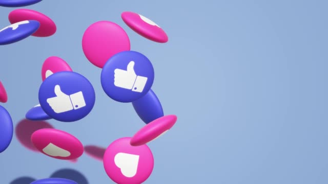 The-3d-rendering-Thumbs-up-and-heart-Social-Media-icon.