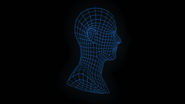 Loopable-rotating-mesh-man-face