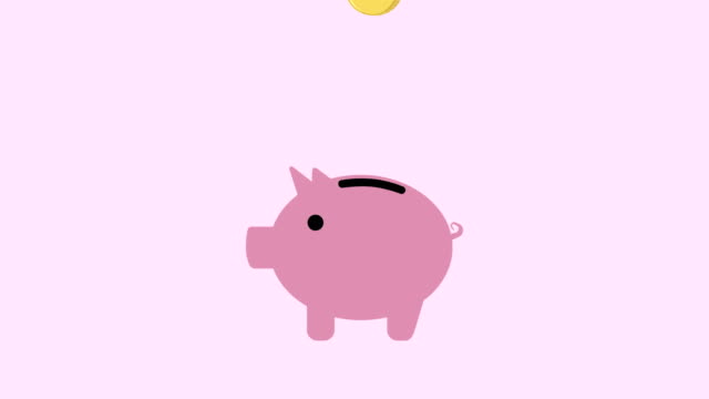 Ahorro-Piggy-Dinero-Piggy-Monedas-Animación-Piggy-Moneybox-Piggy
