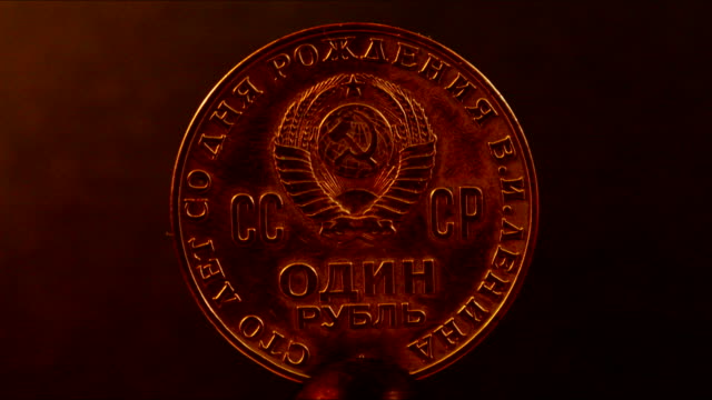 Münze-mit-einem-Lenin-Profil